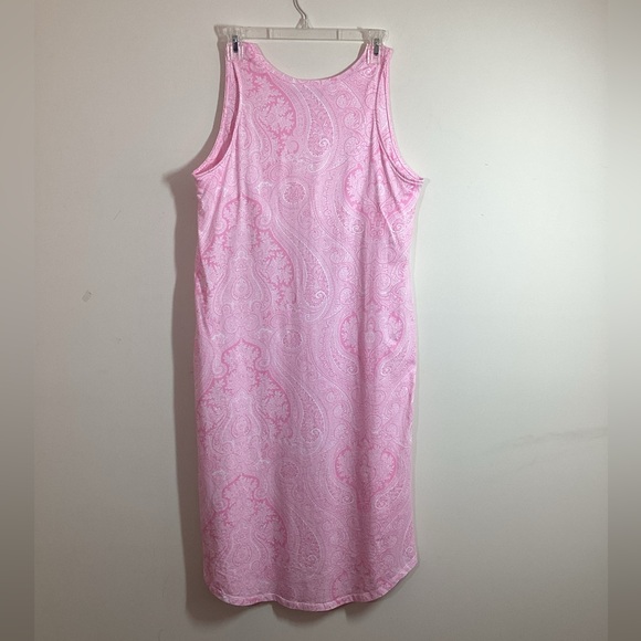 Lauren Ralph Lauren Black Label L Pink Paisley Nightgown Sleep Shirt Cotton - Picture 9 of 11